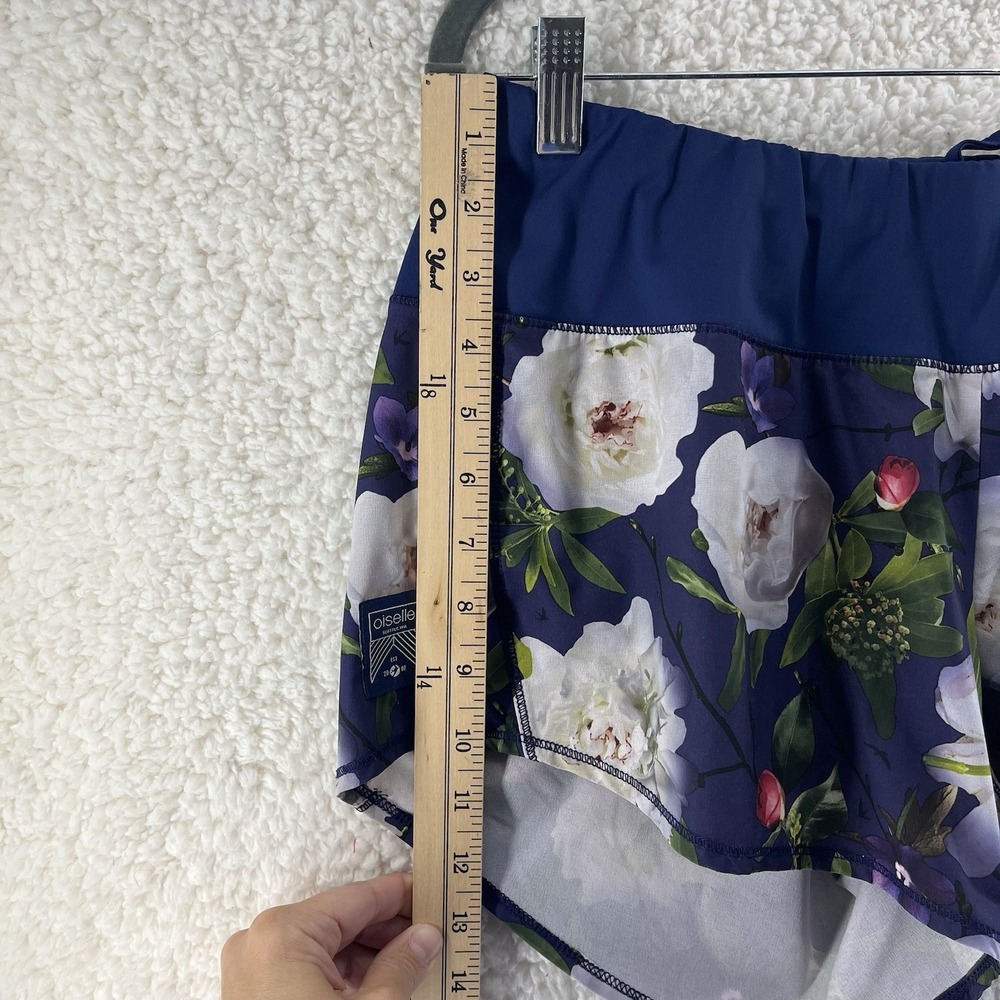 Oiselle Roga Shorts Women's Size 8 Blue Peony Casual Active Gym Workout Lined - Picture 6 of 10
